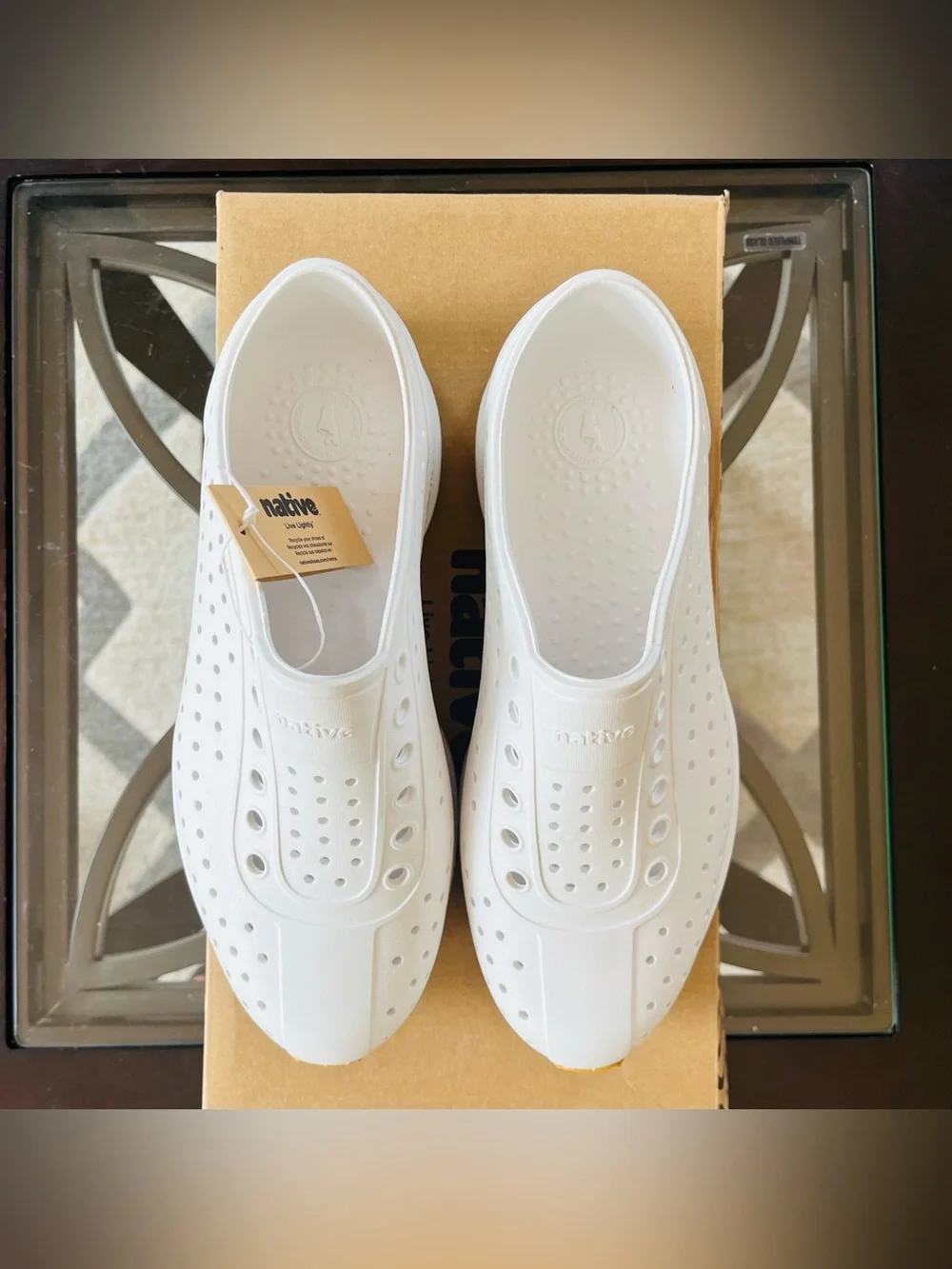 NATIVE Robbie Sugarlite Slip-On Water Play Sneakers Shoes Shell White Junior J5